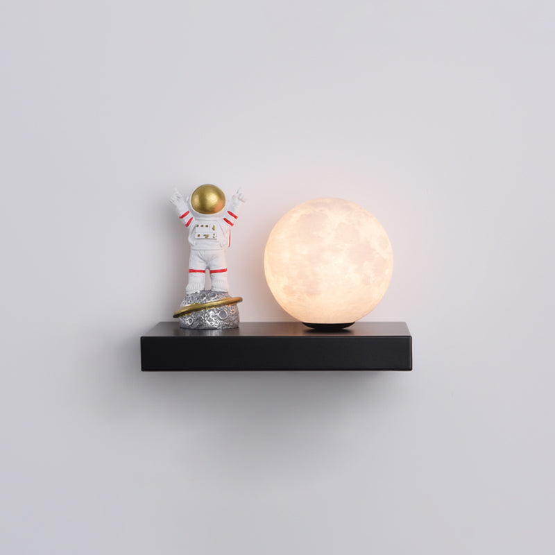 Modern Metal Wall Sconce Ball Shape Wall Light with PLA Shade for Bedroom