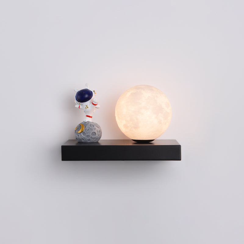 Modern Metal Wall Sconce Ball Shape Wall Light with PLA Shade for Bedroom