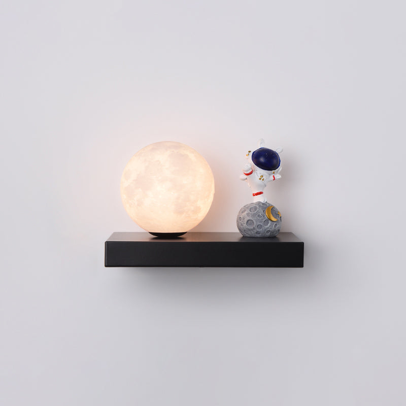 Modern Metal Wall Sconce Ball Shape Wall Light with PLA Shade for Bedroom