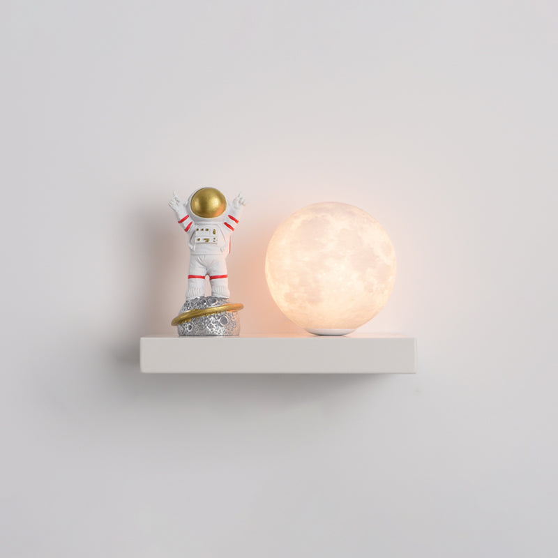 Modern Metal Wall Sconce Ball Shape Wall Light with PLA Shade for Bedroom