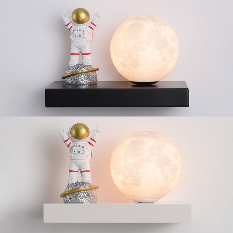 Modern Metal Wall Sconce Ball Shape Wall Light with PLA Shade for Bedroom