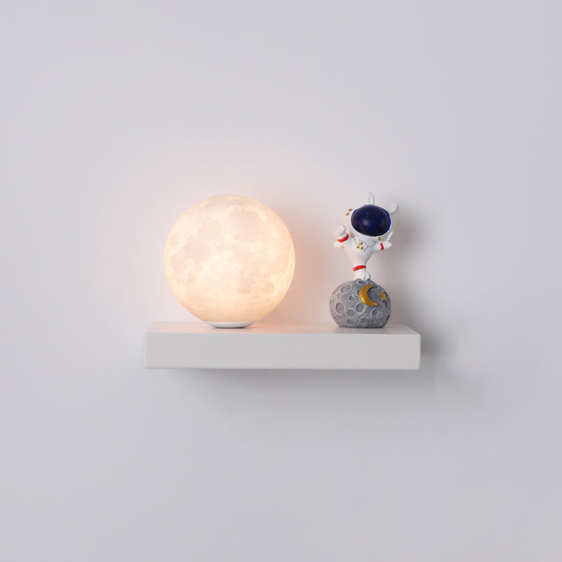 Modern Metal Wall Sconce Ball Shape Wall Light with PLA Shade for Bedroom