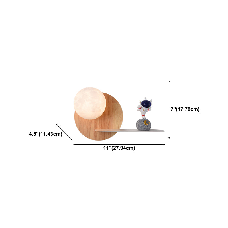 Modern Metal Wall Sconce Ball Shape Wall Light with PLA Shade for Bedroom