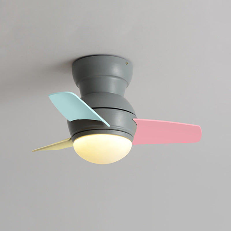 Metal Ceiling Fan Lamp Modern Style 1 Light Ceiling Fan Light for Children's Room