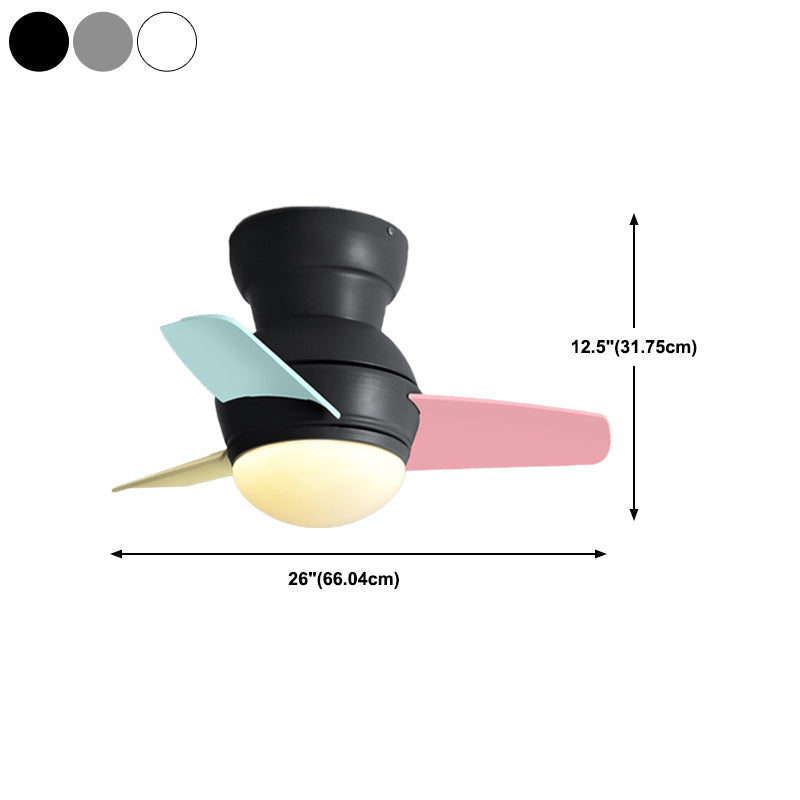 Metal Ceiling Fan Lamp Modern Style 1 Light Ceiling Fan Light for Children's Room