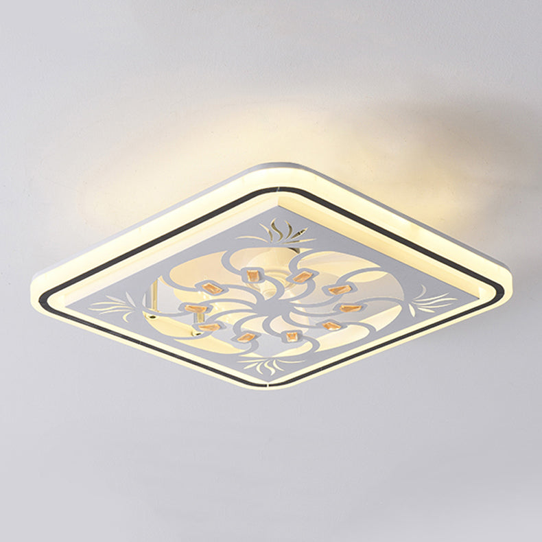 Metal Geometric Fan Ceiling Lighting Modern Style 1-Light Flush Mount Lamp