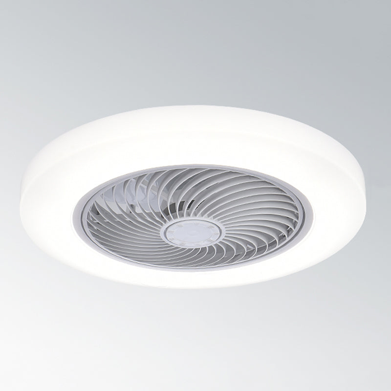 Metal Round Fan Ceiling Lighting Modern Style 1-Light Flush Mount Lamp