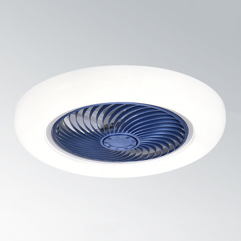 Metal Round Fan Ceiling Lighting Modern Style 1-Light Flush Mount Lamp