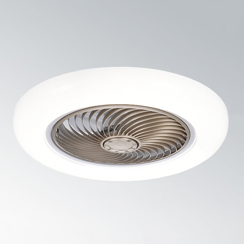 Metal Round Fan Ceiling Lighting Modern Style 1-Light Flush Mount Lamp