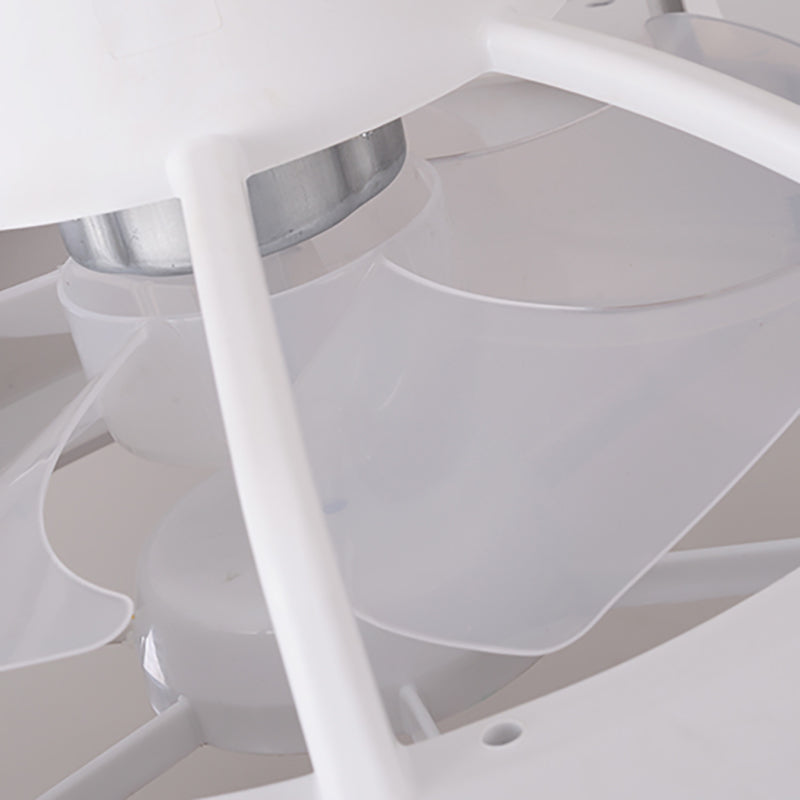 Metal Round Fan Ceiling Lighting Modern Style 1-Light Flush Mount Lamp