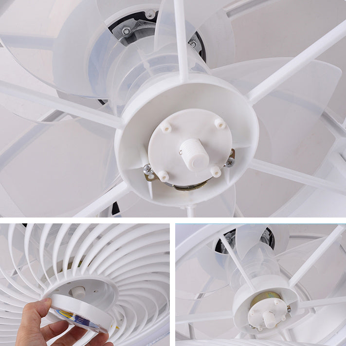 Metal Round Fan Ceiling Lighting Modern Style 1-Light Flush Mount Lamp