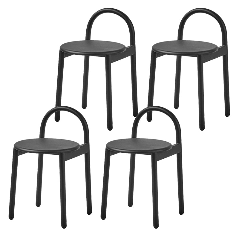 Modern Circular Wood Top Barstool Metal 4 Legs Bar Stool for Living Room