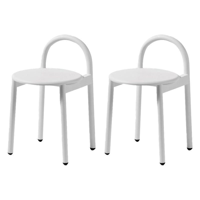 Modern Circular Wood Top Barstool Metal 4 Legs Bar Stool for Living Room