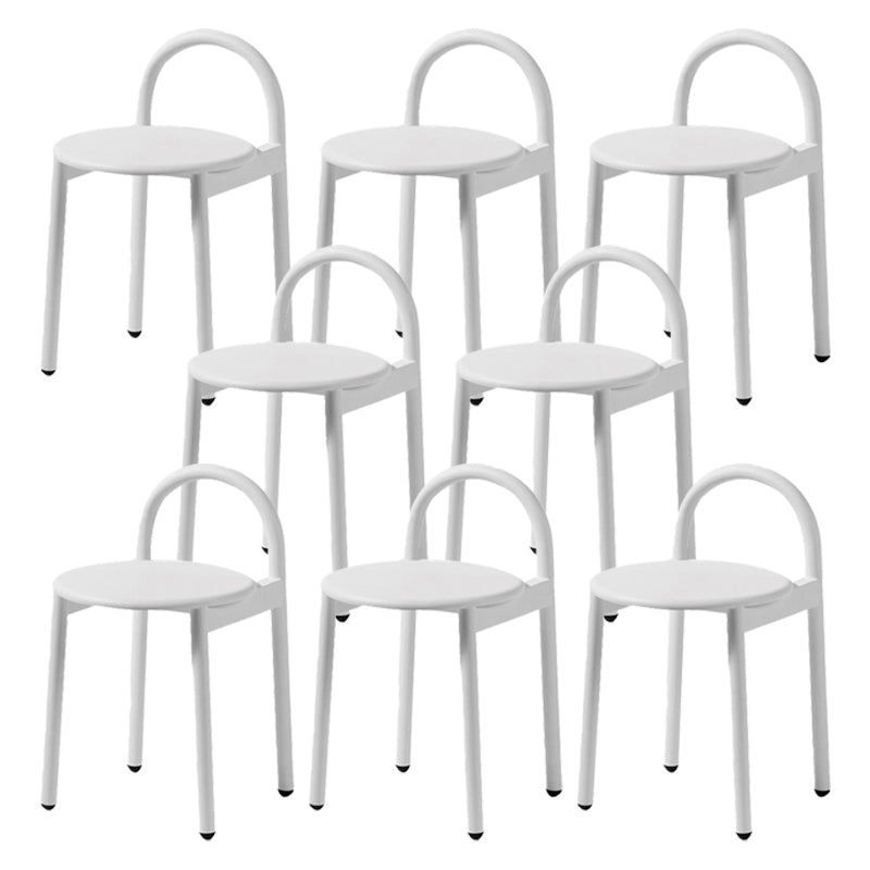 Modern Circular Wood Top Barstool Metal 4 Legs Bar Stool for Living Room