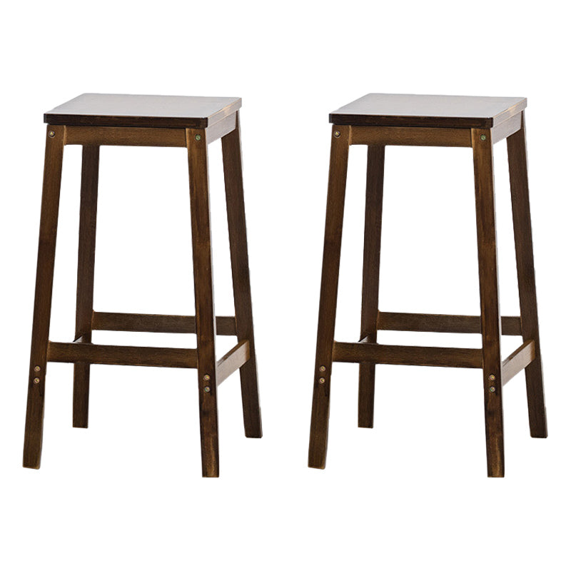Dining Room Simple Wood Barstool Wood 4 Legs Bar Stool with Pedal