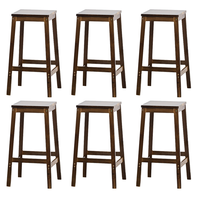 Dining Room Simple Wood Barstool Wood 4 Legs Bar Stool with Pedal