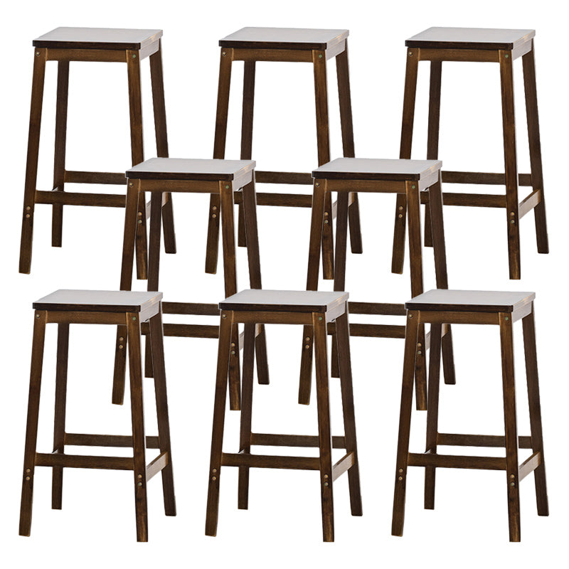 Dining Room Simple Wood Barstool Wood 4 Legs Bar Stool with Pedal