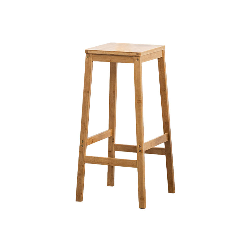 Dining Room Simple Wood Barstool Wood 4 Legs Bar Stool with Pedal