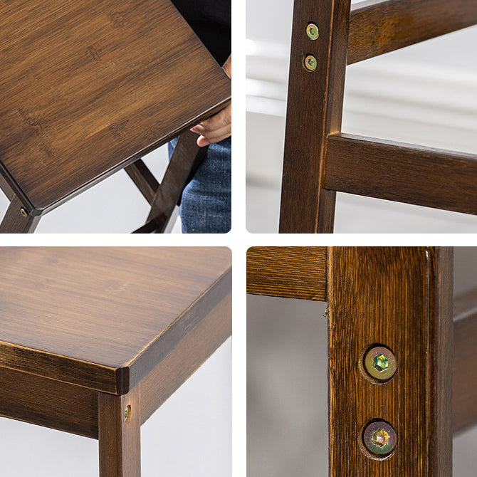 Dining Room Simple Wood Barstool Wood 4 Legs Bar Stool with Pedal