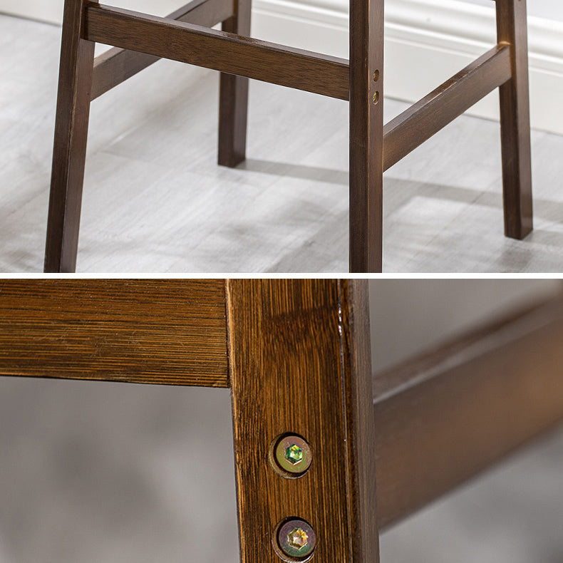 Dining Room Simple Wood Barstool Wood 4 Legs Bar Stool with Pedal