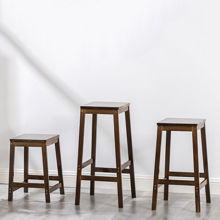 Dining Room Simple Wood Barstool Wood 4 Legs Bar Stool with Pedal