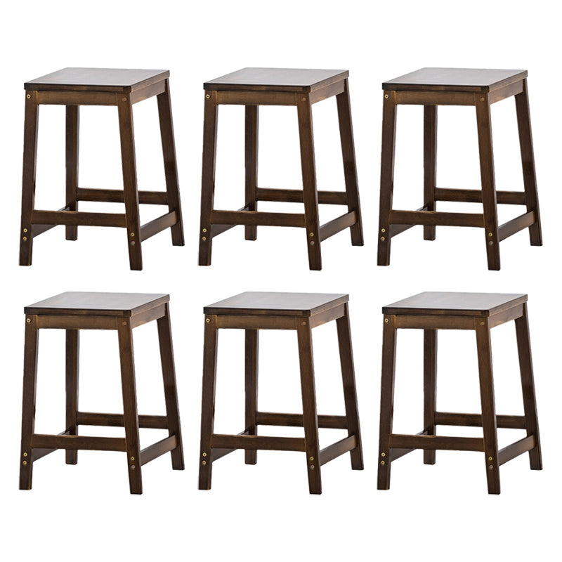 Dining Room Simple Wood Barstool Wood 4 Legs Bar Stool with Pedal