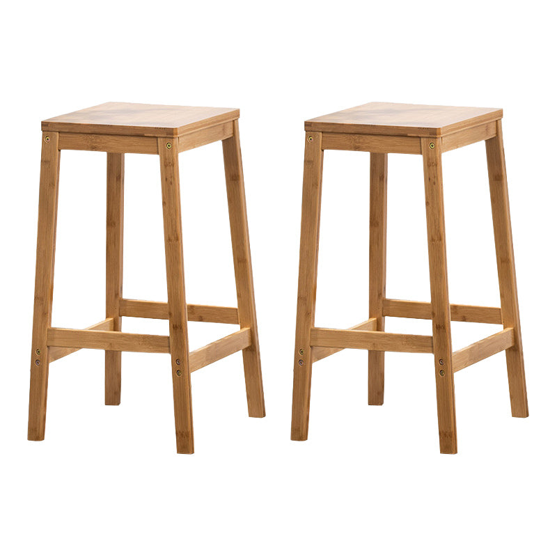 Dining Room Simple Wood Barstool Wood 4 Legs Bar Stool with Pedal