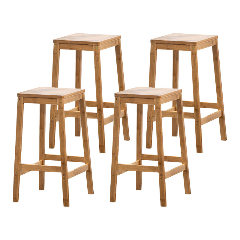 Dining Room Simple Wood Barstool Wood 4 Legs Bar Stool with Pedal