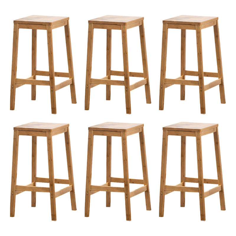 Dining Room Simple Wood Barstool Wood 4 Legs Bar Stool with Pedal
