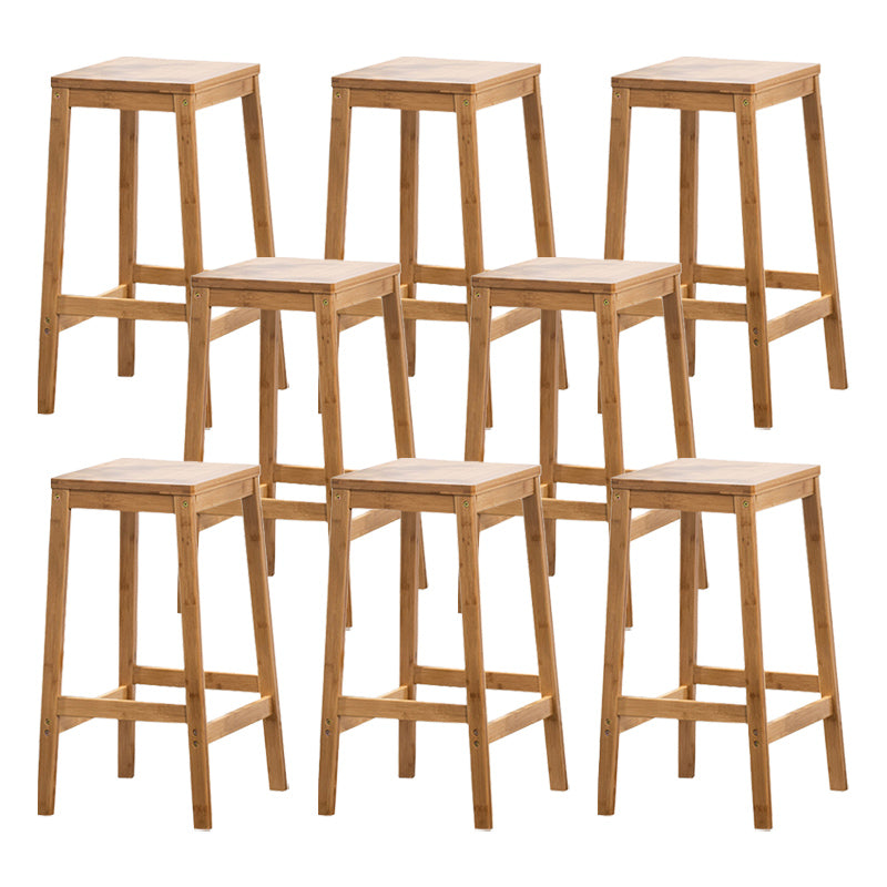 Dining Room Simple Wood Barstool Wood 4 Legs Bar Stool with Pedal