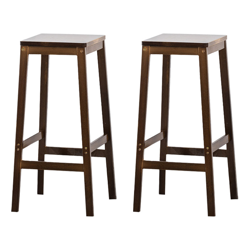 Dining Room Simple Wood Barstool Wood 4 Legs Bar Stool with Pedal