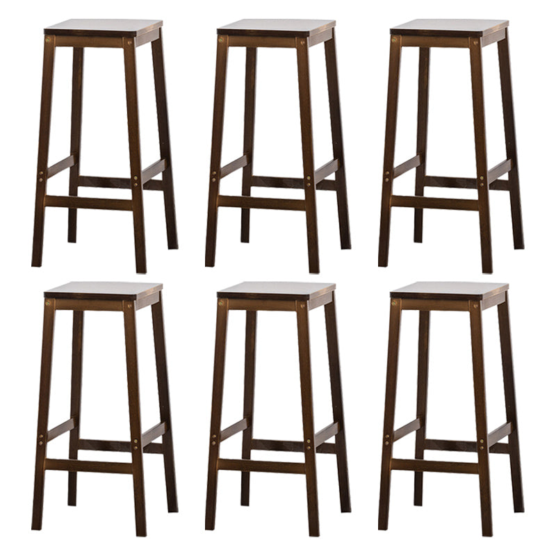 Dining Room Simple Wood Barstool Wood 4 Legs Bar Stool with Pedal