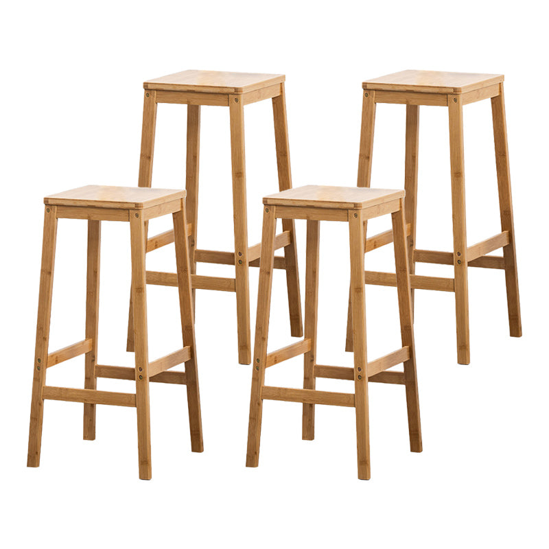 Dining Room Simple Wood Barstool Wood 4 Legs Bar Stool with Pedal