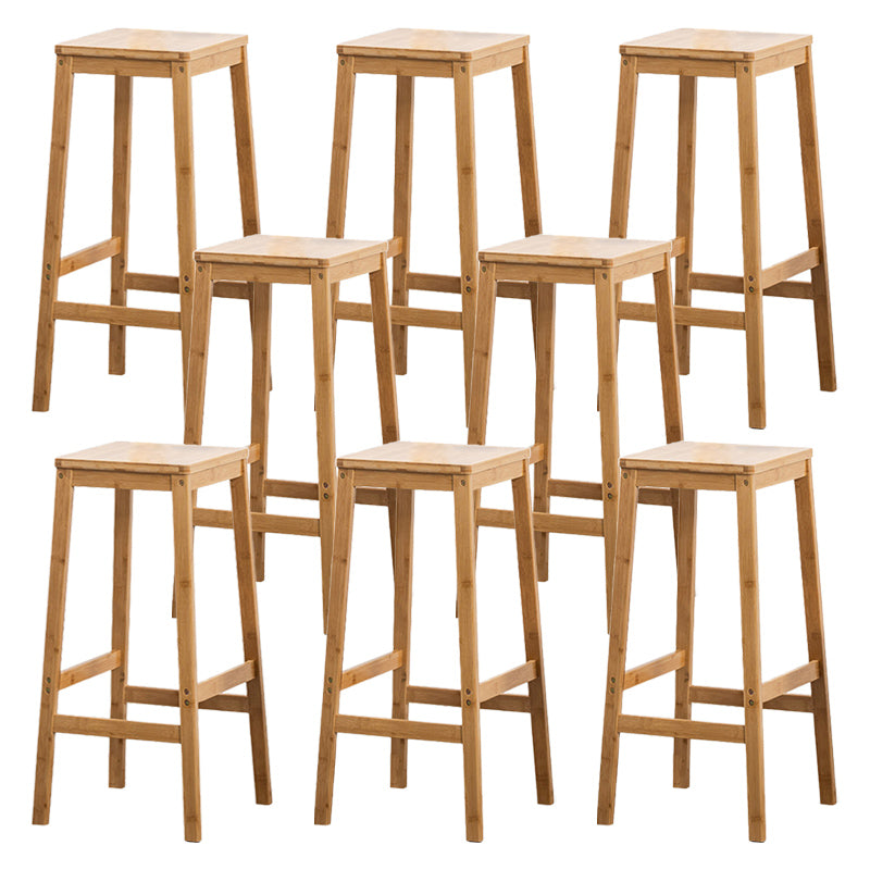 Dining Room Simple Wood Barstool Wood 4 Legs Bar Stool with Pedal