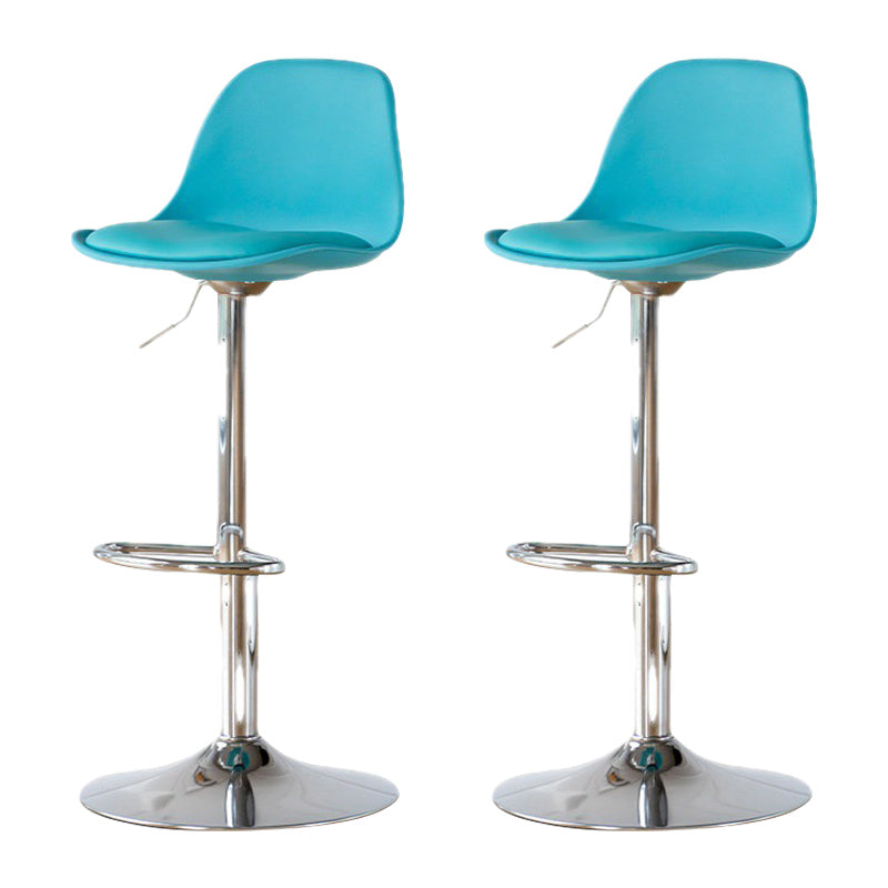 Living Room Nordic Liftable Barstool Leather Bar Stool with Silver Base