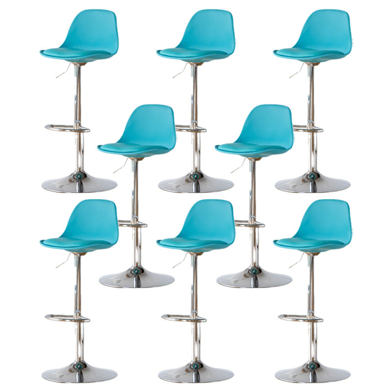 Living Room Nordic Liftable Barstool Leather Bar Stool with Silver Base