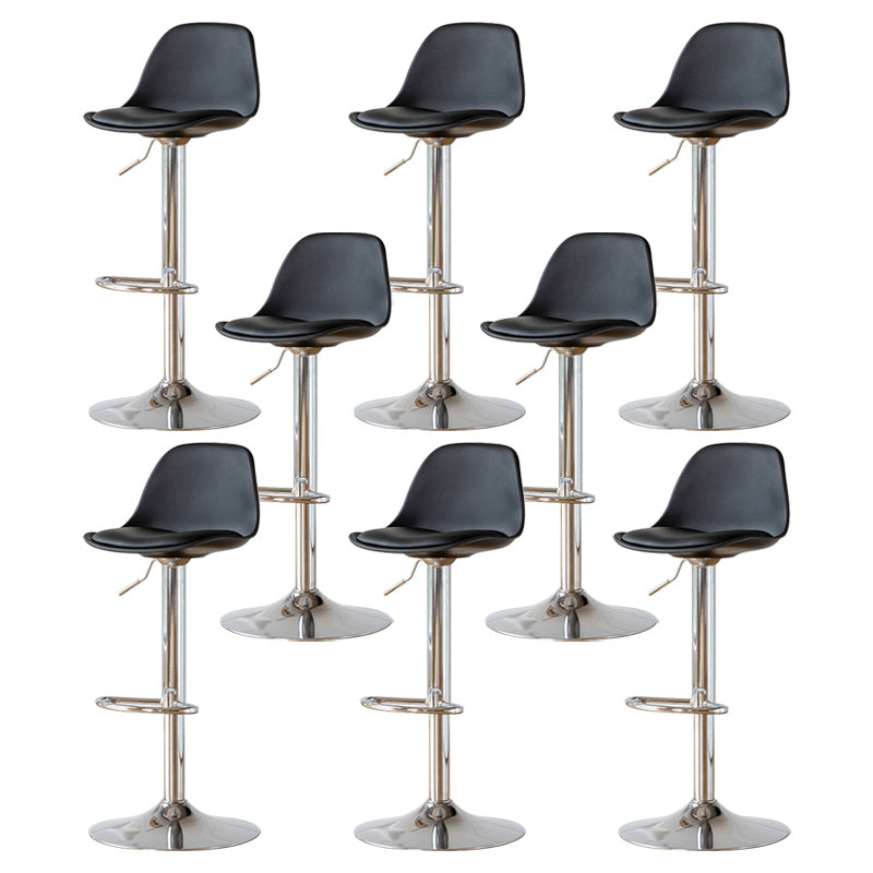 Living Room Nordic Liftable Barstool Leather Bar Stool with Silver Base