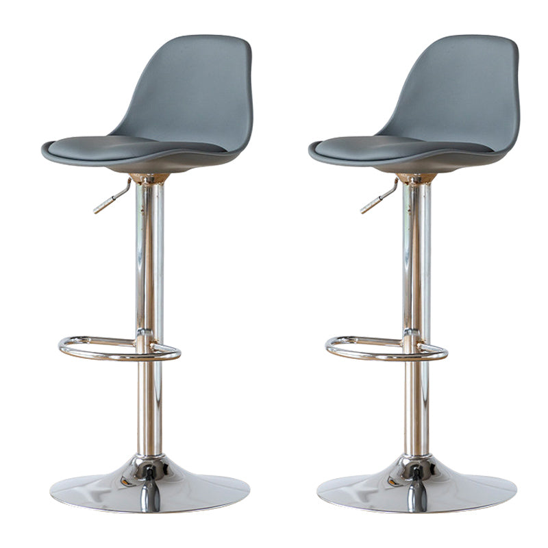 Living Room Nordic Liftable Barstool Leather Bar Stool with Silver Base