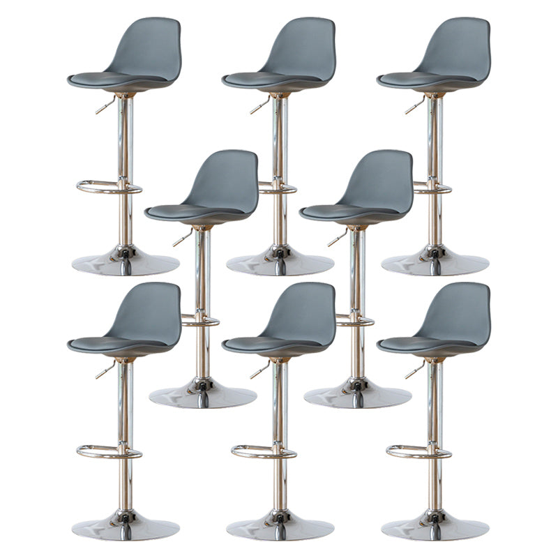 Living Room Nordic Liftable Barstool Leather Bar Stool with Silver Base