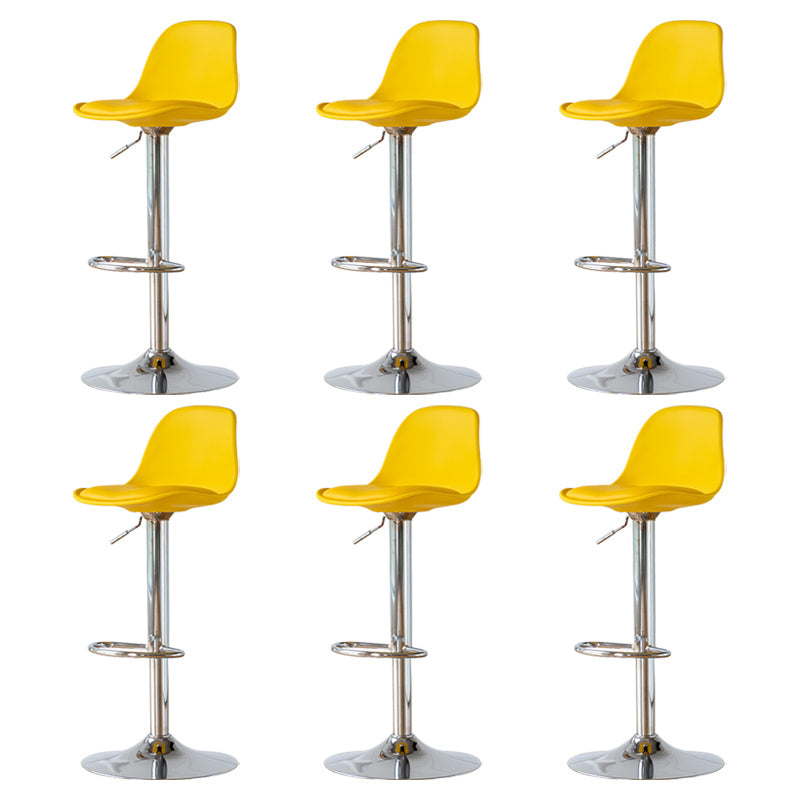 Living Room Nordic Liftable Barstool Leather Bar Stool with Silver Base