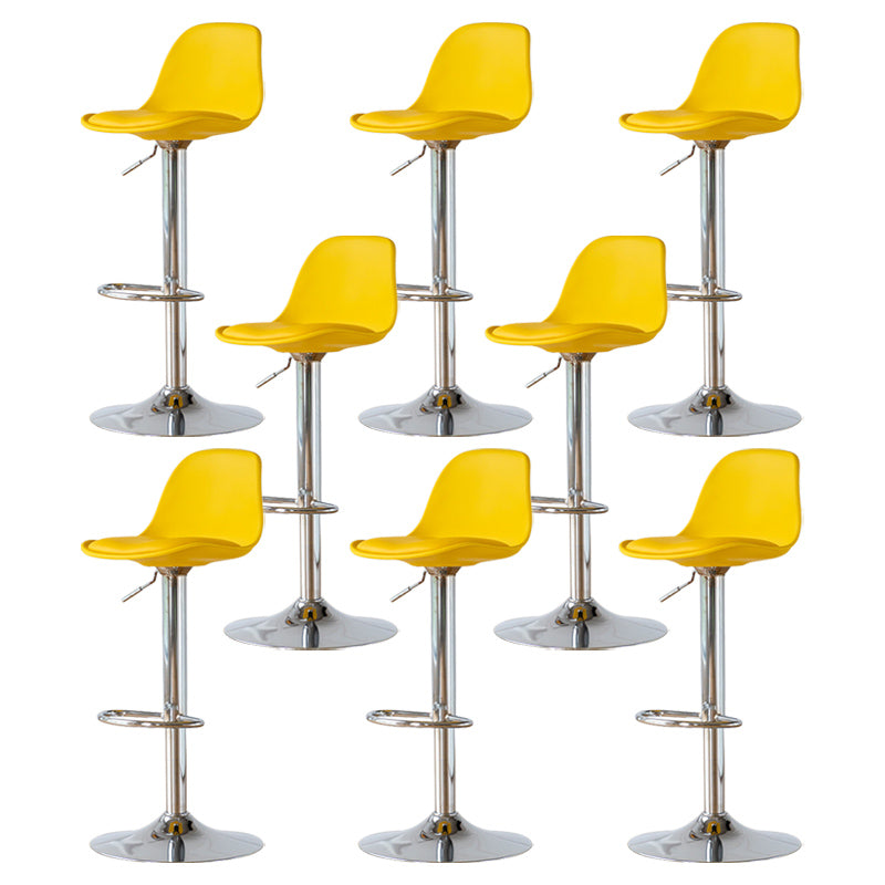 Living Room Nordic Liftable Barstool Leather Bar Stool with Silver Base