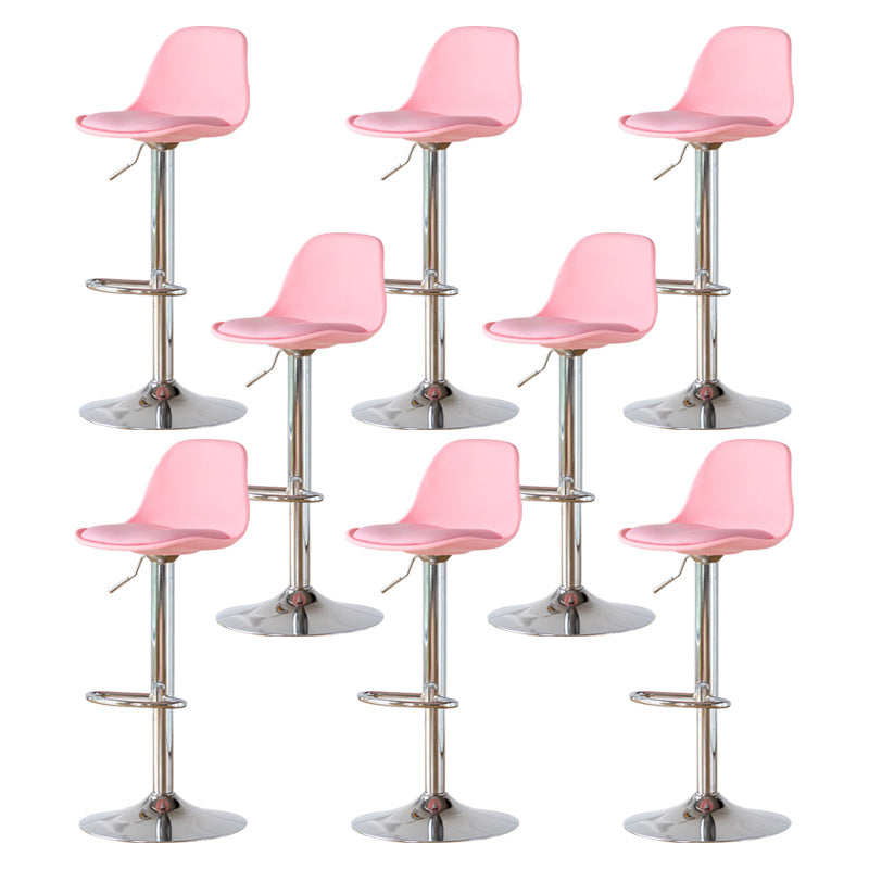 Living Room Nordic Liftable Barstool Leather Bar Stool with Silver Base