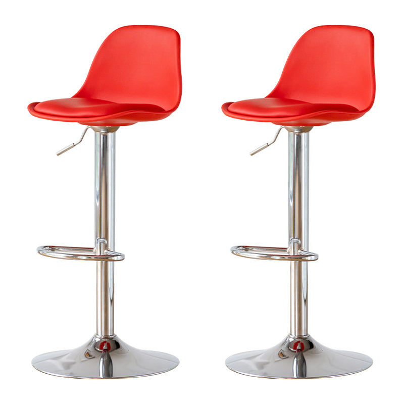 Living Room Nordic Liftable Barstool Leather Bar Stool with Silver Base