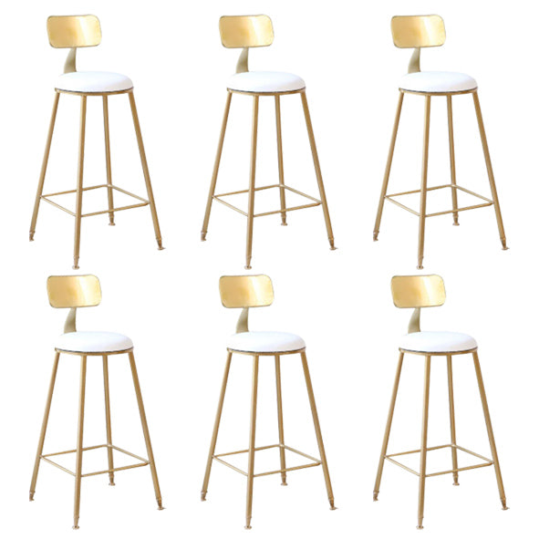 Coffee Shop Modern Barstool Circular Seat Bar Stool with Gold Base