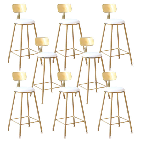 Coffee Shop Modern Barstool Circular Seat Bar Stool with Gold Base