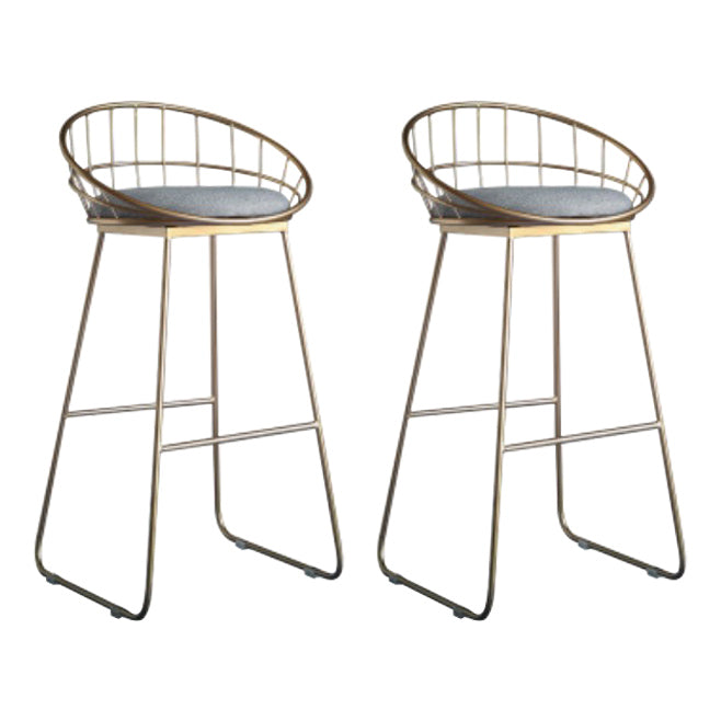 Coffee Shop Modern Barstool Circular Seat Bar Stool with Gold Base