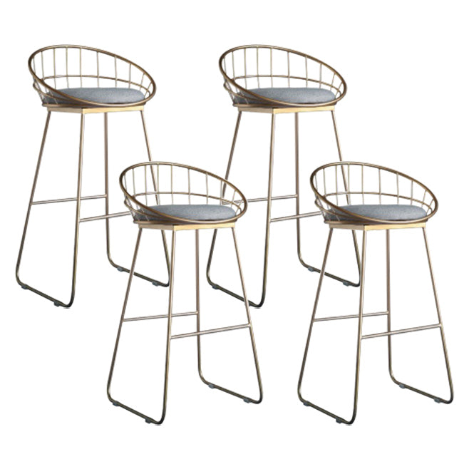 Coffee Shop Modern Barstool Circular Seat Bar Stool with Gold Base