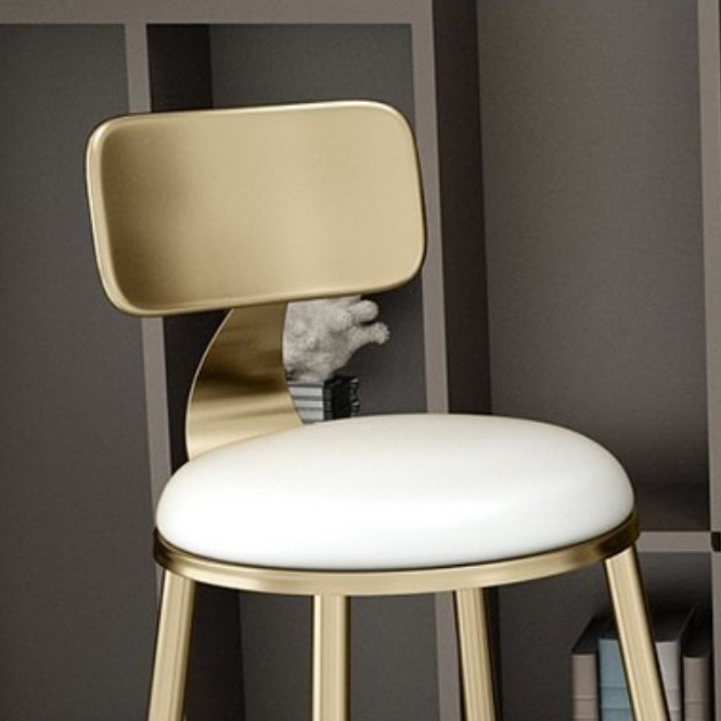 Coffee Shop Modern Barstool Circular Seat Bar Stool with Gold Base