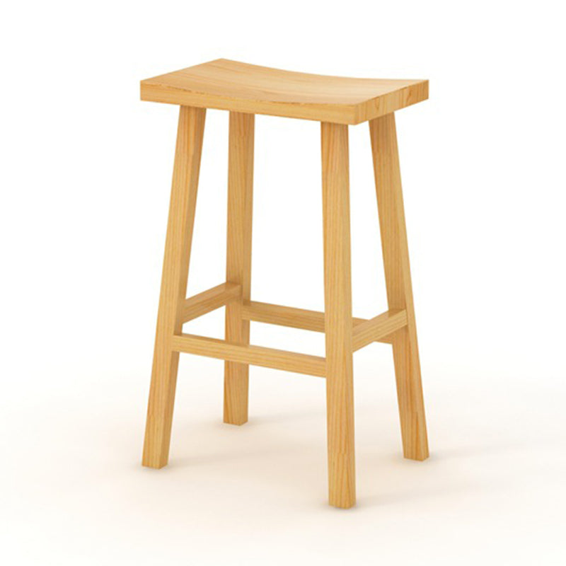 Coffee Shop Simple Wood Barstool Indoor Wood 4 Legs Bar Stool with Pedal