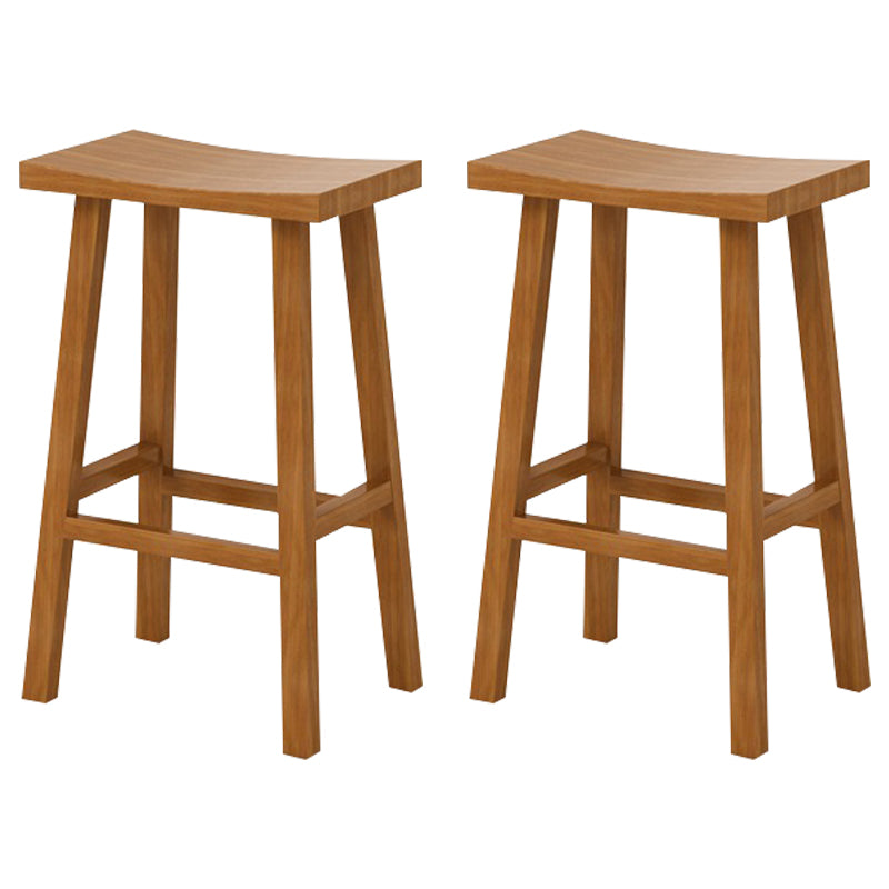 Coffee Shop Simple Wood Barstool Indoor Wood 4 Legs Bar Stool with Pedal